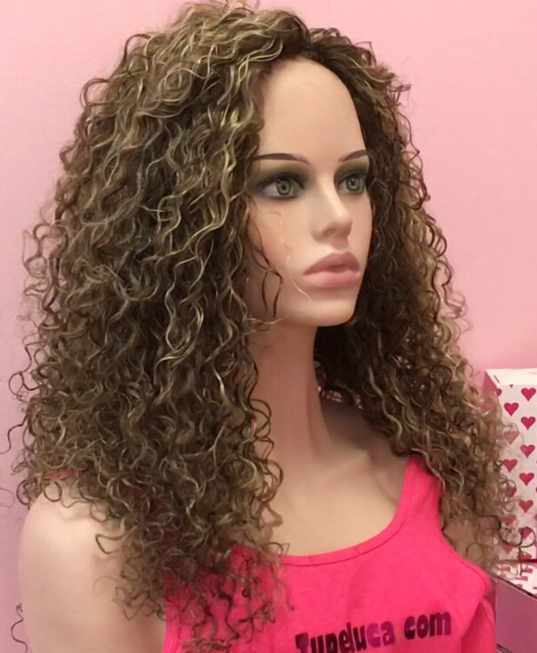 Peluca de pelo rizado natural ADELAIDE 8h613 conf.maquina