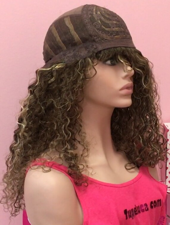 Peluca de pelo rizado natural ADELAIDE 8h613 conf.maquina
