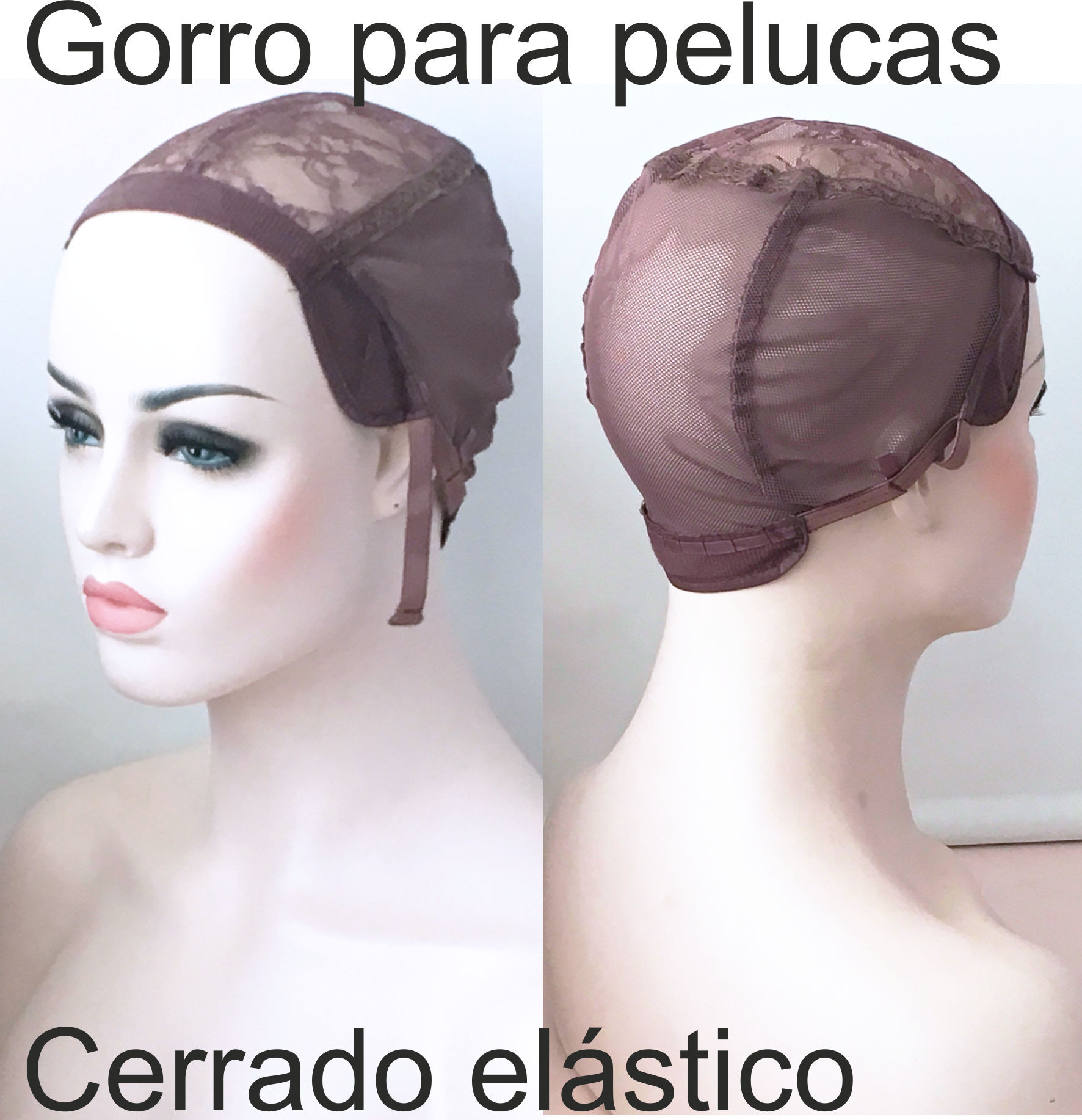 Gorro cerrado elastico para hacer pelucas color marron