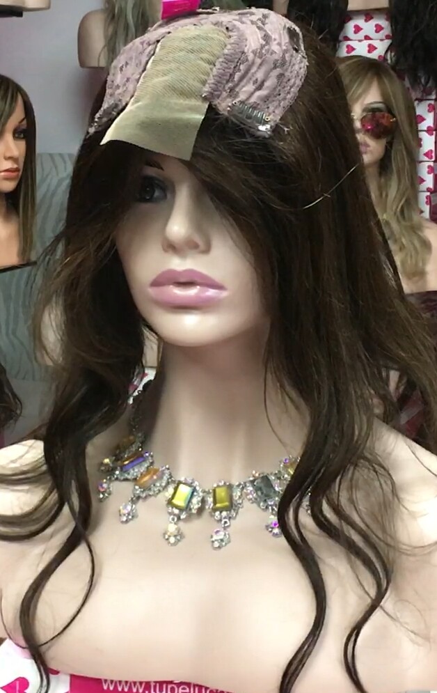 Voluminador natural  LYDIA ONDAS 2H5 RAYA de Tul transparente efecto piel