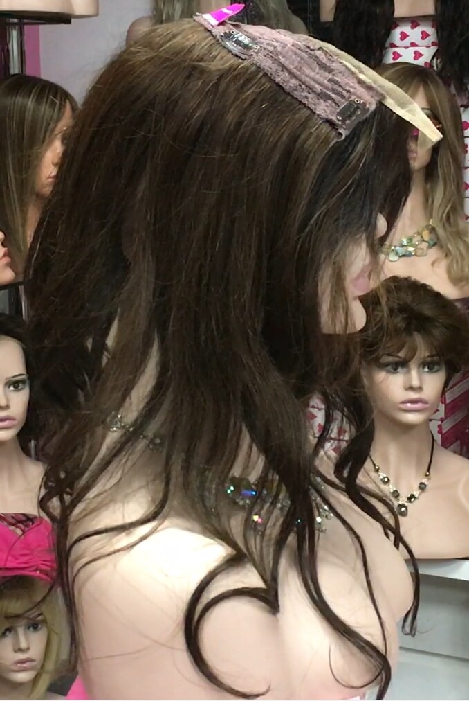 Voluminador natural  LYDIA ONDAS 2H5 RAYA de Tul transparente efecto piel