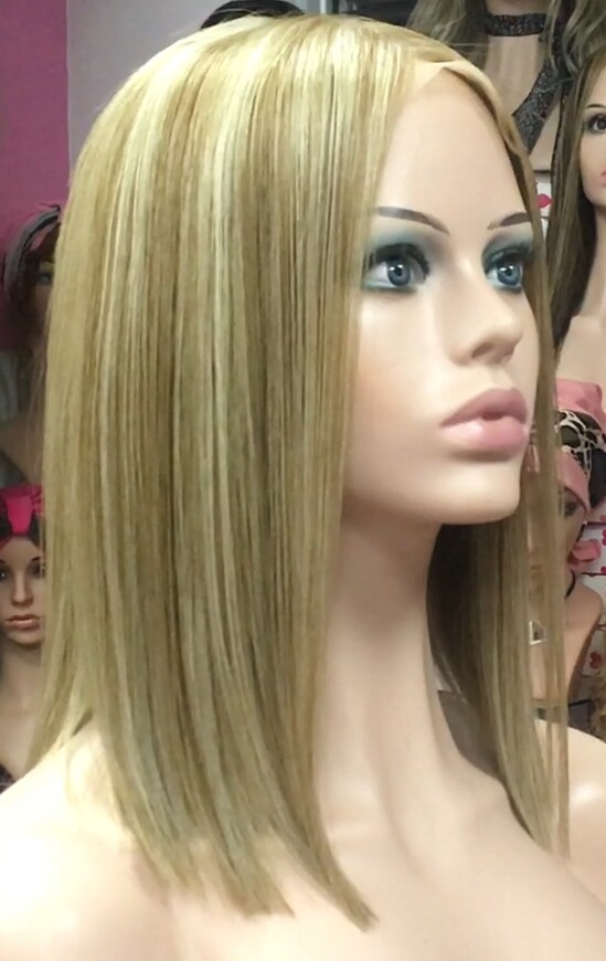 Peluca natural MELANY color 8H18H613 tul entero