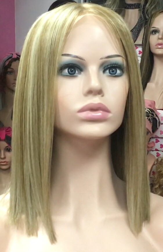 Peluca natural MELANY color 8H18H613 tul entero