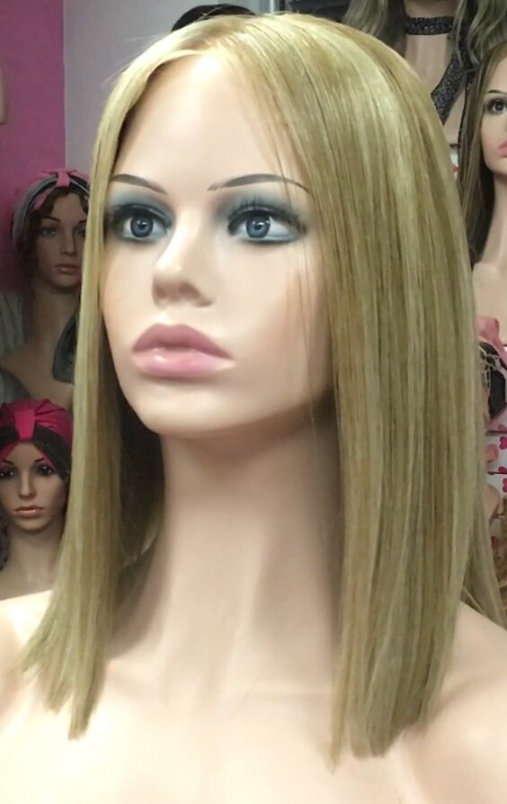 Peluca natural MELANY color 8H18H613 tul entero