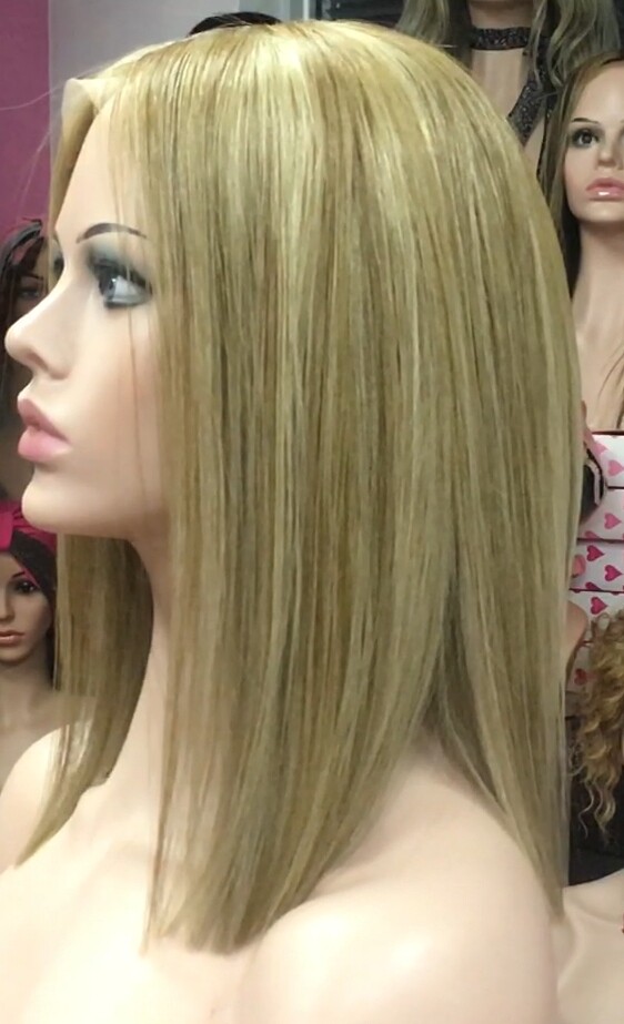 Peluca natural MELANY color 8H18H613 tul entero