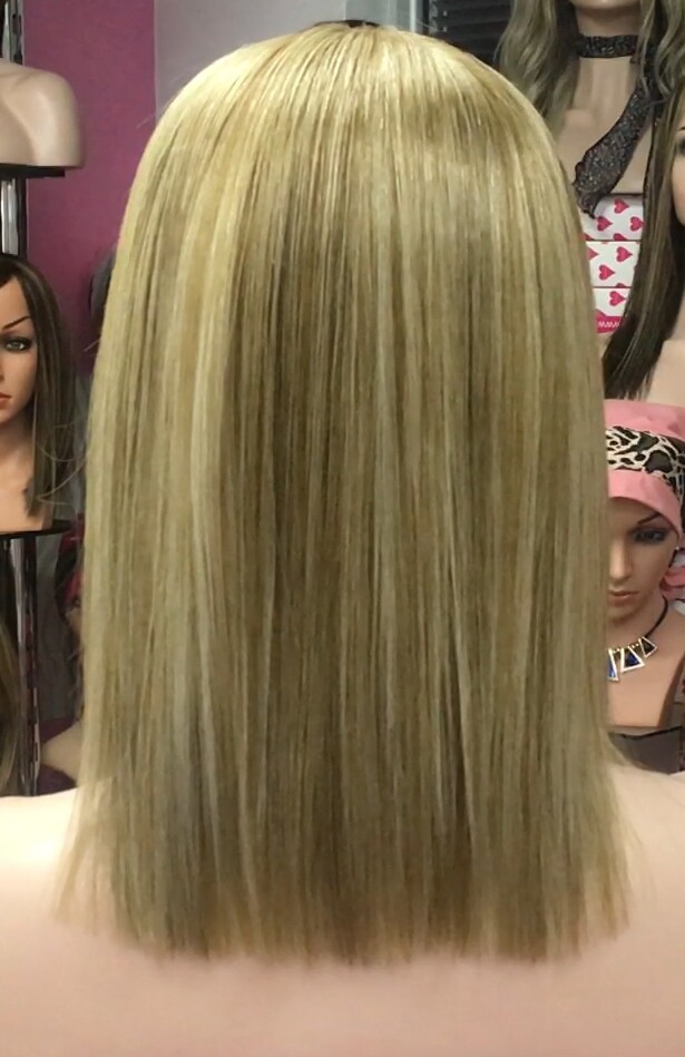 Peluca natural MELANY color 8H18H613 tul entero
