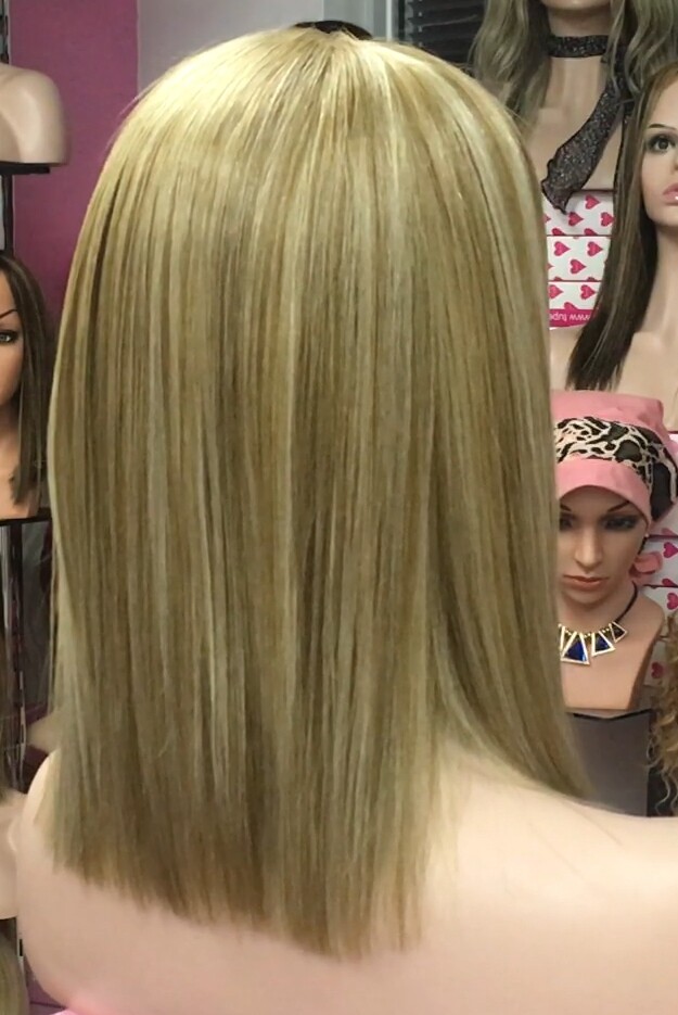 Peluca natural MELANY color 8H18H613 tul entero