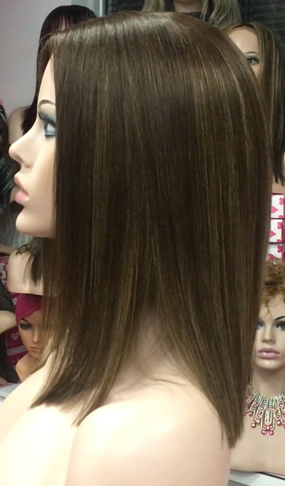 Peluca natural MELANY color 5R27H5 raya de tul
