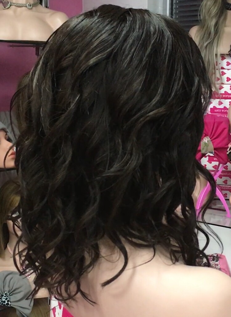 Peluca natural MELISA-Ondas color 2 RAYA DE TUL