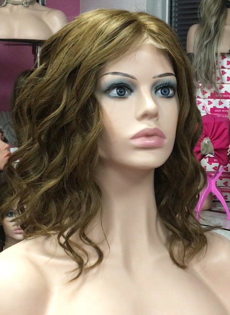 Peluca natural MELISA-Ondas color 8 RAYA DE TUL