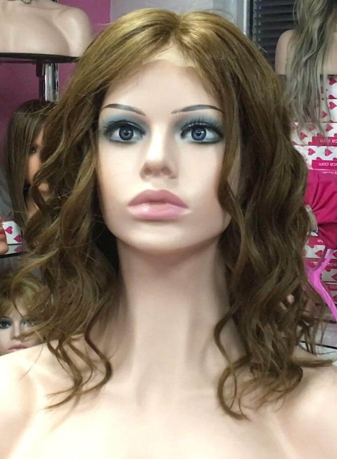 Peluca natural MELISA-Ondas color 8 RAYA DE TUL