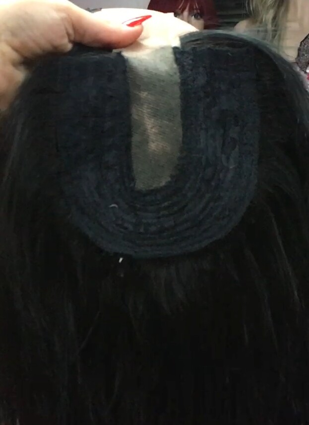 Voluminador cabello natural MINI CLARA color 1 RAYA de tul transparente efecto piel