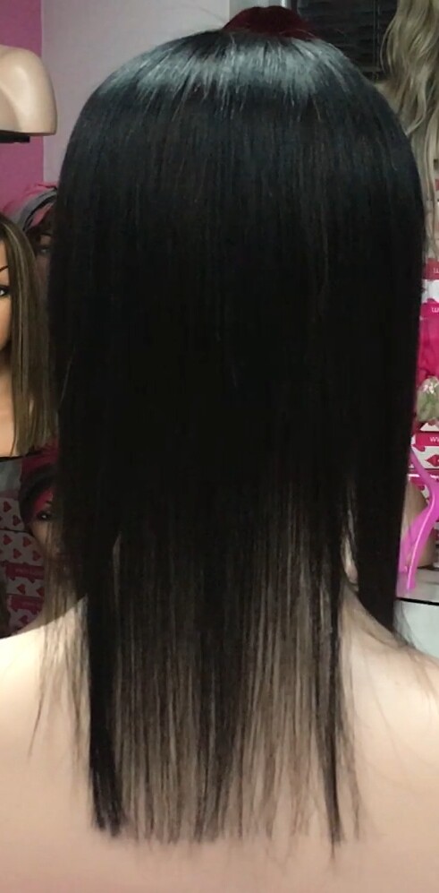 Voluminador cabello natural MINI CLARA color 1 RAYA de tul transparente efecto piel