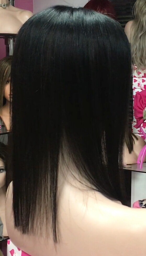 Voluminador cabello natural MINI CLARA color 1 RAYA de tul transparente efecto piel