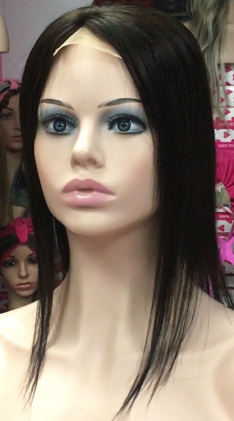 Voluminador cabello natural MINI CLARA color 1B/2 RAYA de tul transparente efecto piel