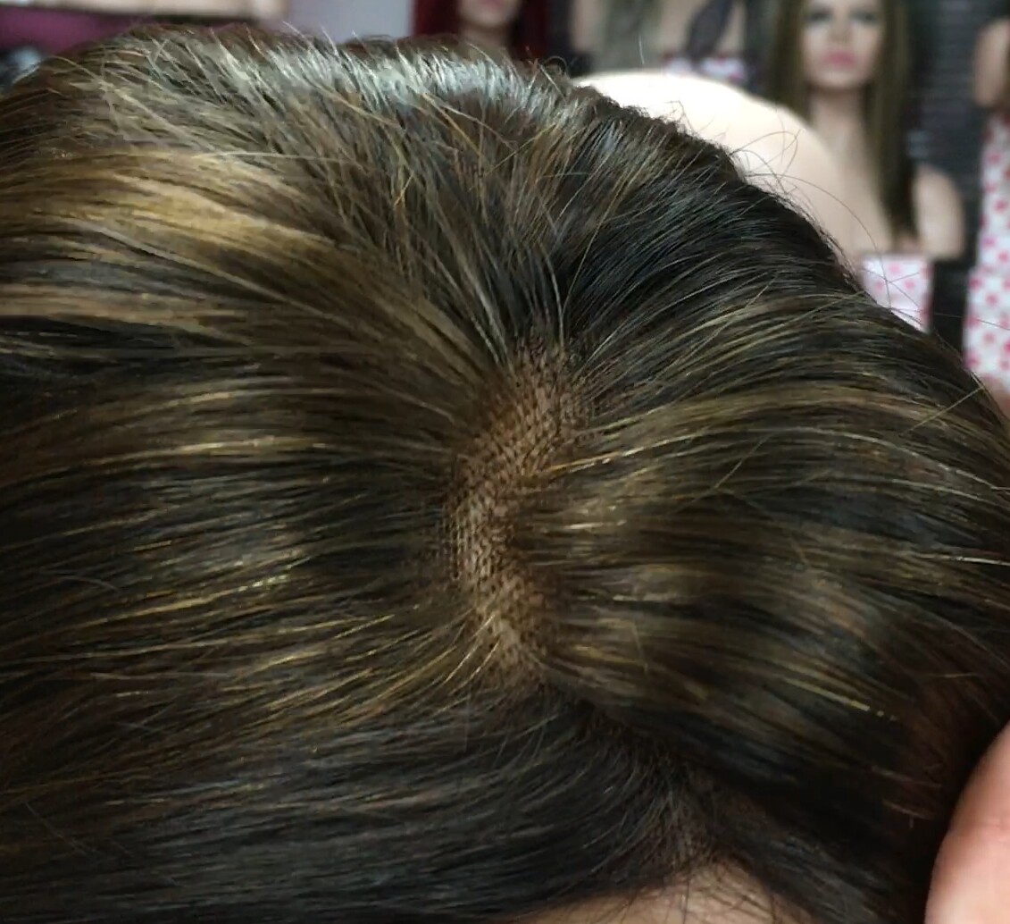 Voluminador cabello natural MINI CLARA color 2H5 RAYA de tul transparente efecto piel