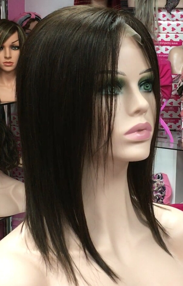 Voluminador cabello natural MINI CLARA color 2 RAYA de tul transparente efecto piel
