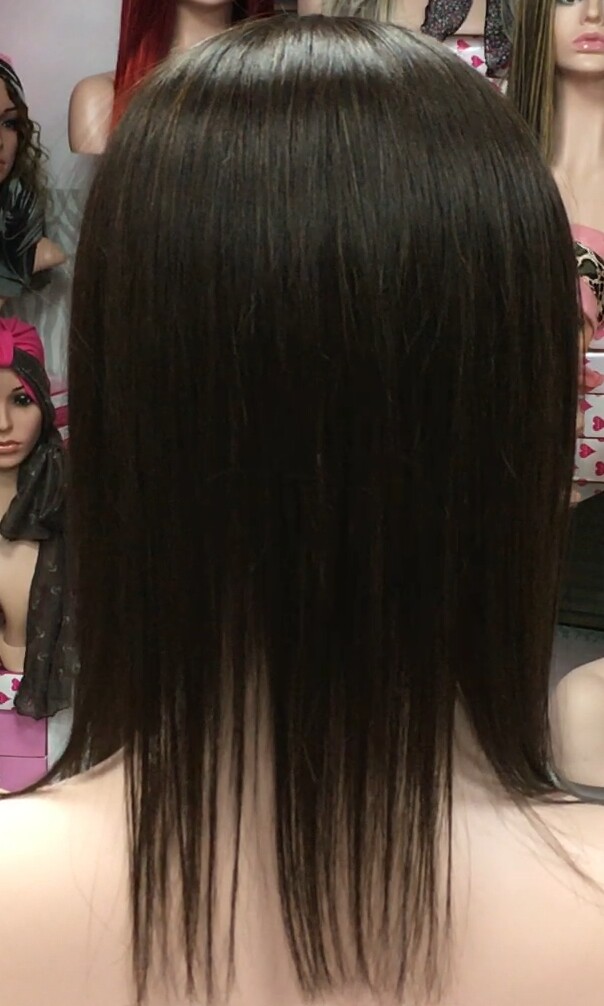 Voluminador cabello natural MINI CLARA color 2 RAYA de tul transparente efecto piel