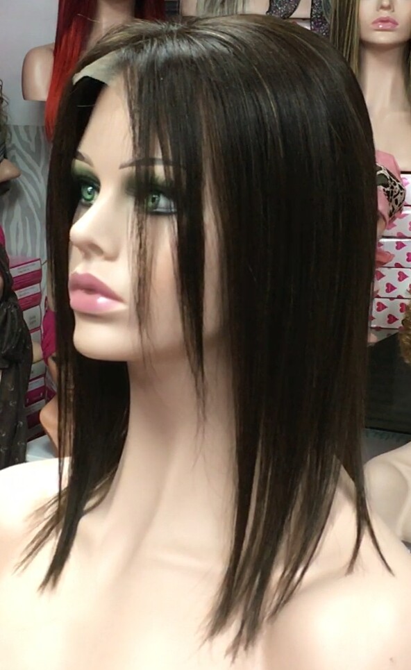 Voluminador cabello natural MINI CLARA color 2 RAYA de tul transparente efecto piel
