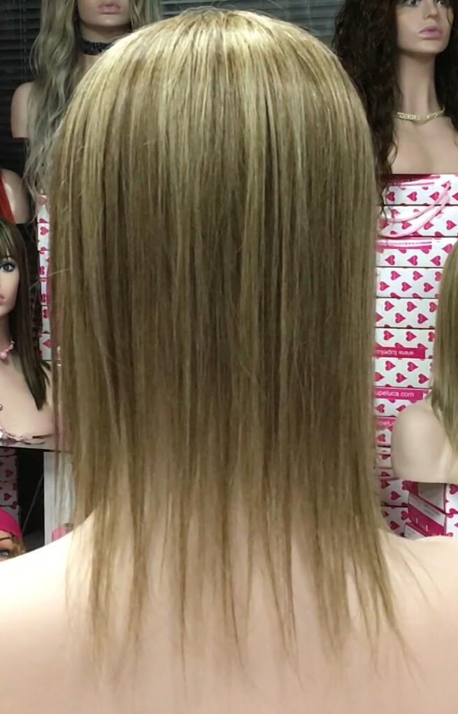 Voluminador cabello natural MINI CLARA color 4H18 RAYA de tul transparente efecto piel