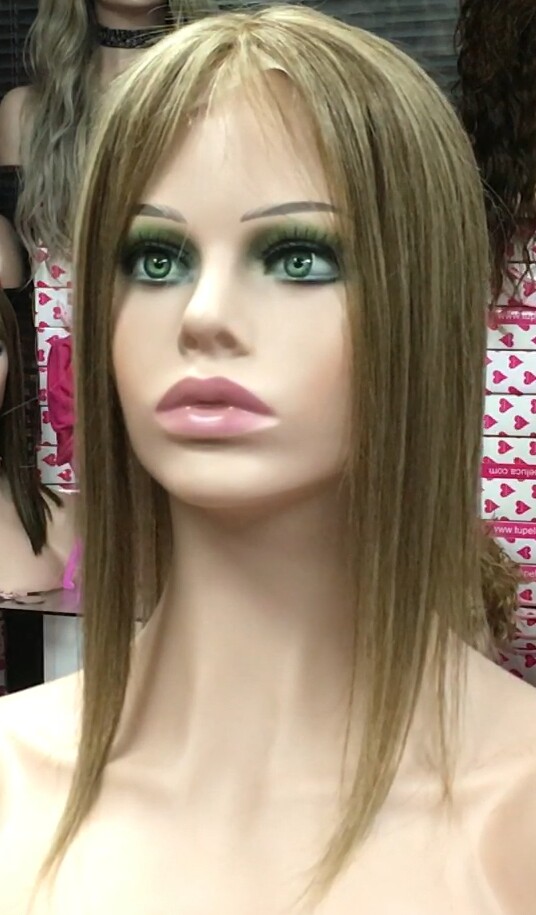 Voluminador cabello natural MINI CLARA color 4H18 RAYA de tul transparente efecto piel