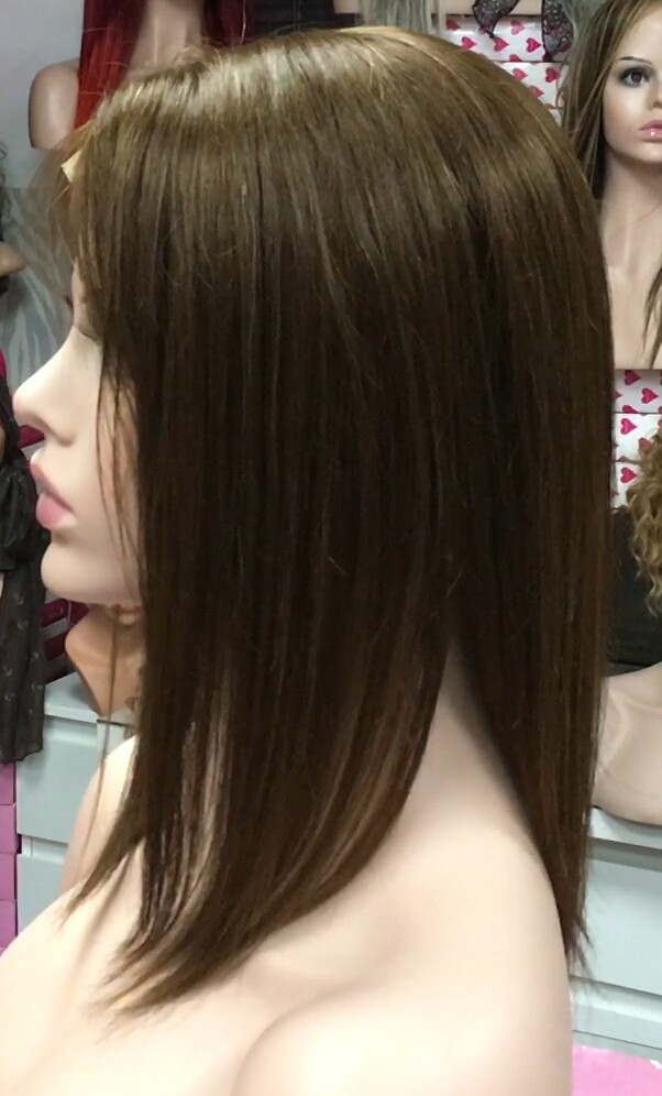 Voluminador cabello natural MINI CLARA color 5 RAYA de tul transparente efecto piel