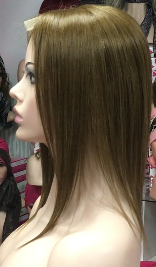 Voluminador cabello natural MINI CLARA color 6 RAYA de tul transparente efecto piel