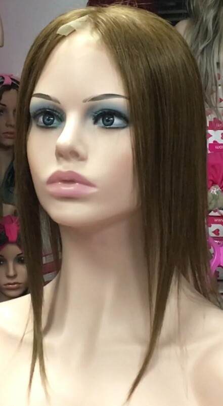 Voluminador cabello natural MINI CLARA color 6 RAYA de tul transparente efecto piel