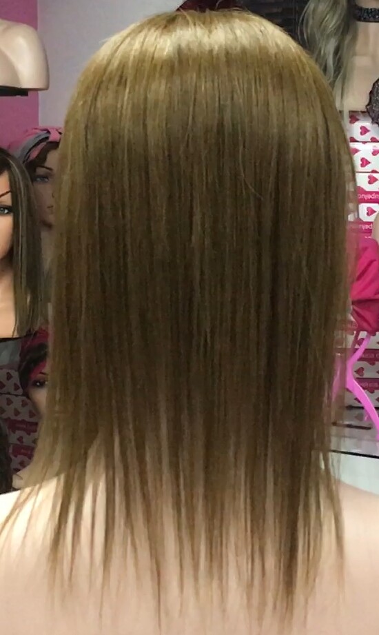 Voluminador cabello natural MINI CLARA color 6 RAYA de tul transparente efecto piel