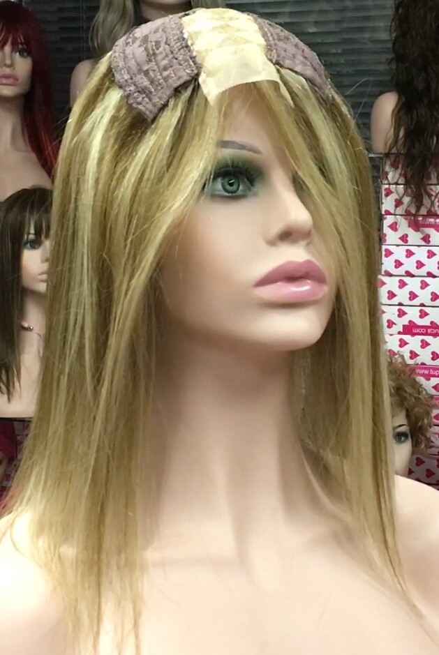 Voluminador cabello natural MINI CLARA color 8H613 RAYA de tul transparente efecto piel