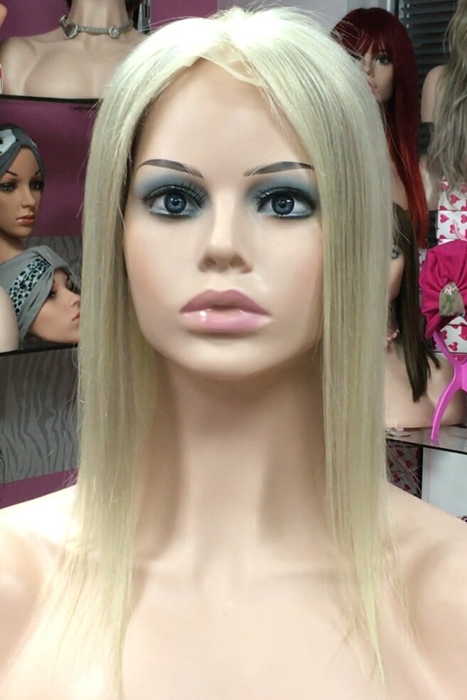 Voluminador cabello natural MINI CLARA color 613/9.1 RAYA de tul transparente efecto piel