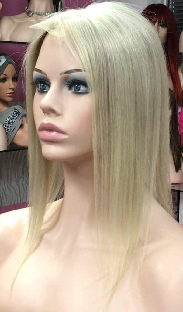 Voluminador cabello natural MINI CLARA color 613/9.1 RAYA de tul transparente efecto piel