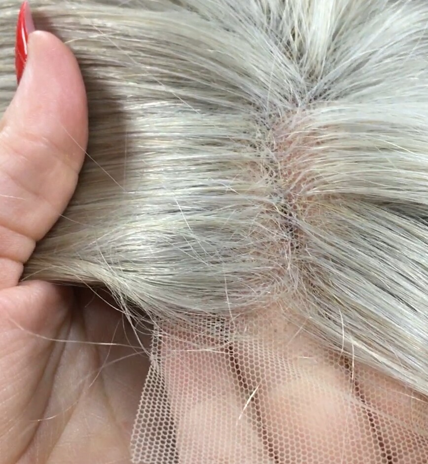 Voluminador cabello natural MINI CLARA color 613/9.1 RAYA de tul transparente efecto piel