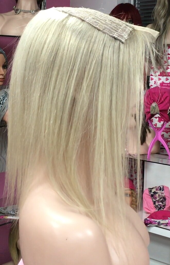 Voluminador cabello natural MINI CLARA color 613/9.1 RAYA de tul transparente efecto piel