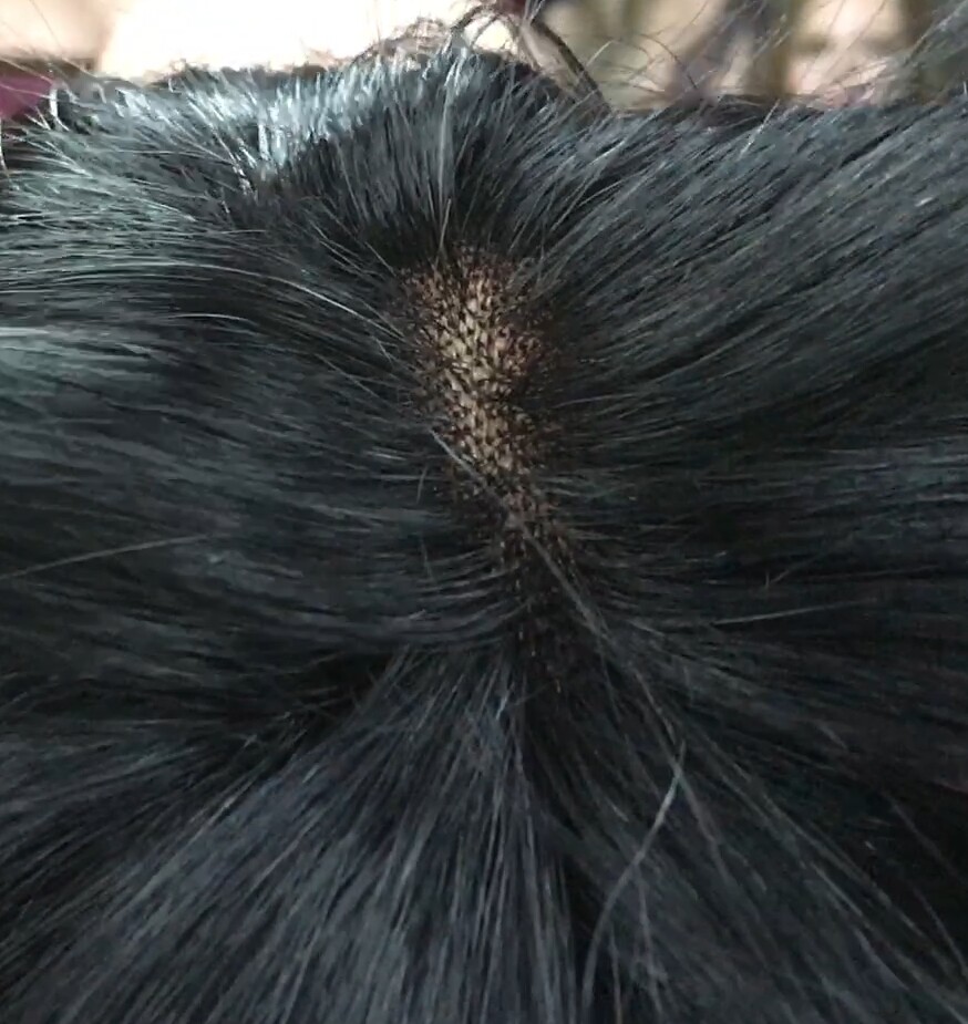 Voluminador cabello natural MINI BELINDA RAYA color 1 RAYA de tul transparente efecto piel