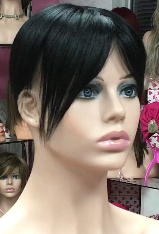 Voluminador cabello natural MINI BELINDA RAYA color 1 RAYA de tul transparente efecto piel