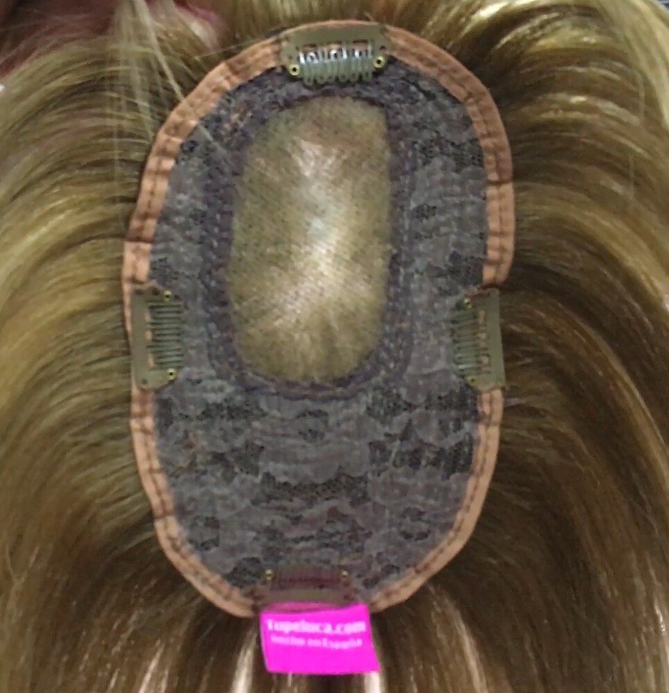 Voluminador cabello natural MINI BELINDA color 8 RAYA de tul transparente efecto piel