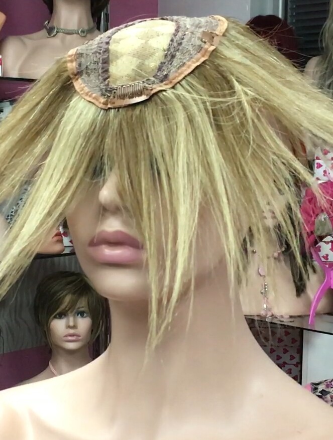 Voluminador cabello natural MINI BELINDA color 8H613 RAYA  de tul transparente efecto piel