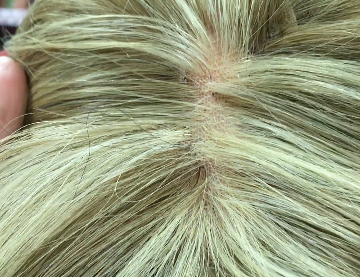 Voluminador cabello natural MINI BELINDA color 8H613 RAYA  de tul transparente efecto piel