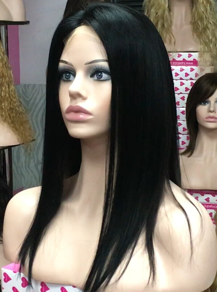 Peluca cabello natural ALEXIS color 1 TOP de TUL ENTERO EXTRA LARGO 35-40 cm