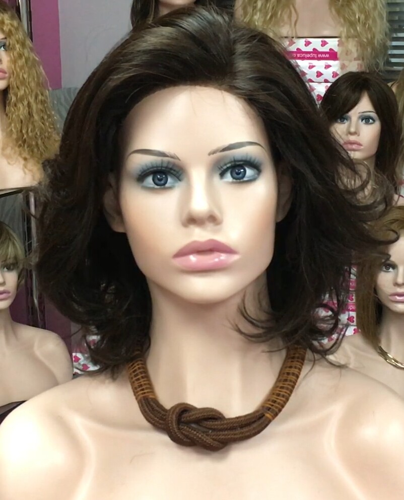 Peluca cabello natural Wendy color 4 FRONTAL TOP TUL