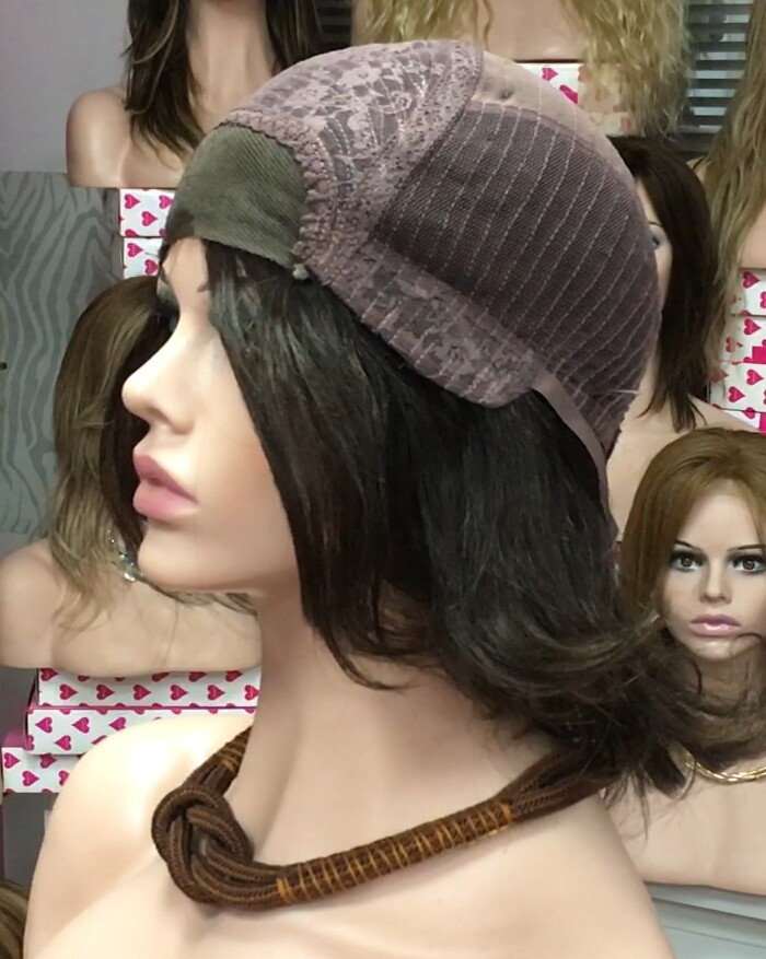 Peluca cabello natural Wendy color 4 FRONTAL TOP TUL