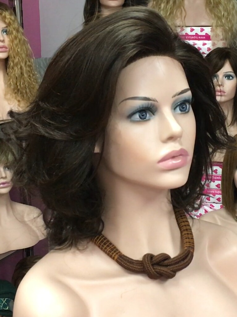Peluca cabello natural Wendy color 4 FRONTAL TOP TUL