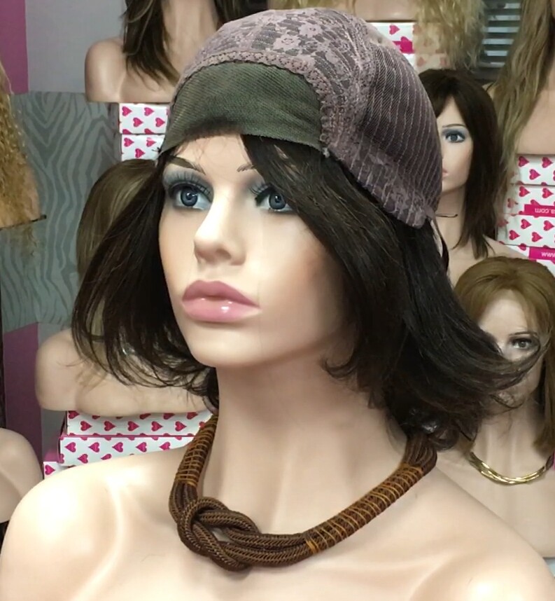 Peluca cabello natural Wendy color 4 FRONTAL TOP TUL