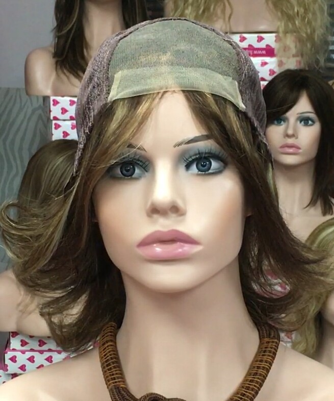 Peluca natural  WENDY color 5H27.8.14 TINTE Top de Tul transparente