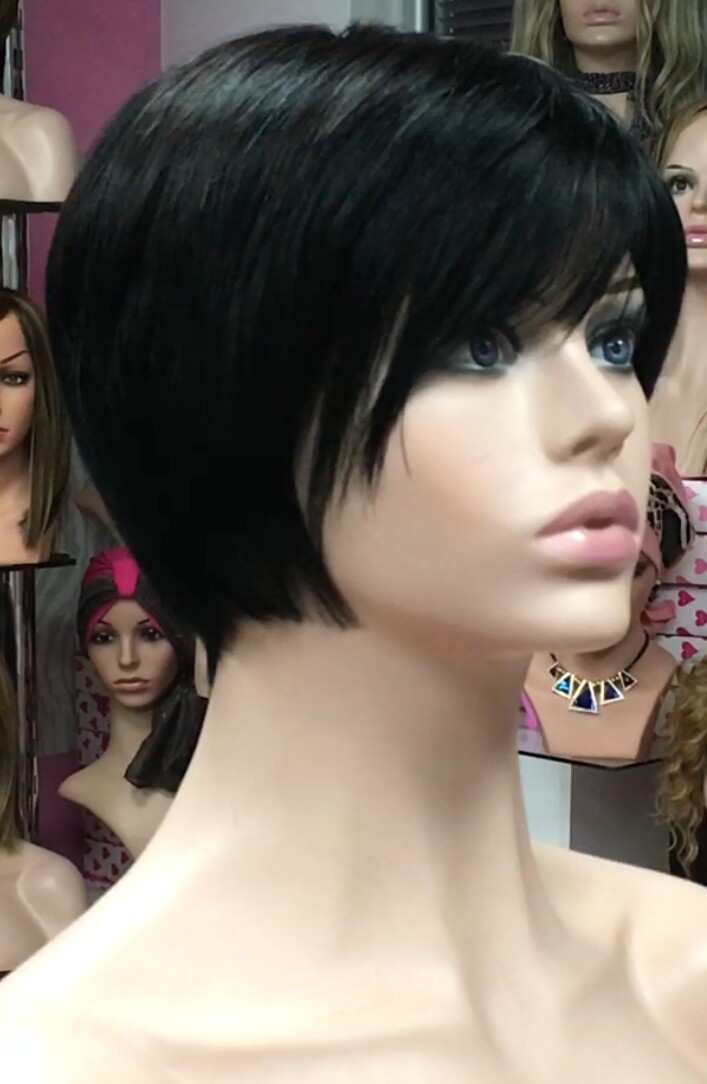 Peluca cabello natural BECK color 1 confeccionada a maquina