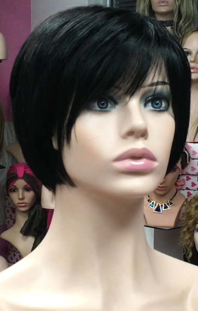 Peluca cabello natural BECK color 1 confeccionada a maquina