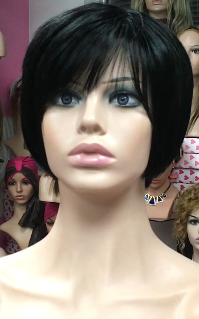 Peluca cabello natural BECK color 1 confeccionada a maquina