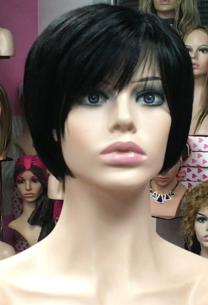 Peluca cabello natural BECK color 1 confeccionada a maquina