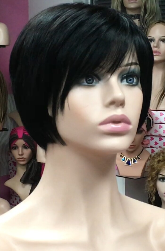 Peluca cabello natural BECK color 1 confeccionada a maquina